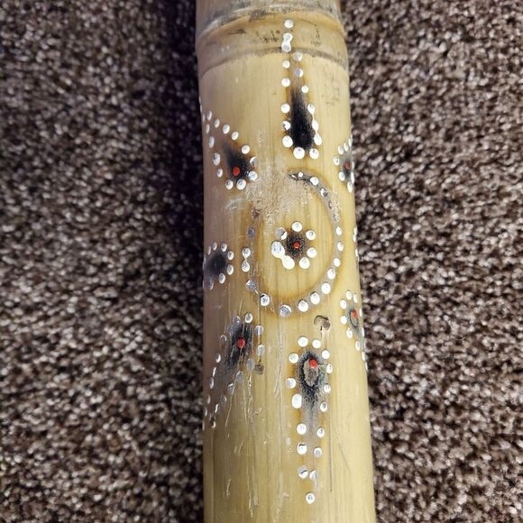 VTG Handcrafted Bamboo Rain Stick Rainmaker Instrument 24" Painted - upcycle - Picture 3 of 11
